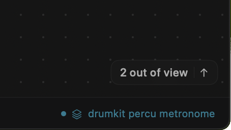 Patchbay canvas with one or more nodes outside the visible area. Directional indicators (arrows or pills) appear on the canvas edges.
